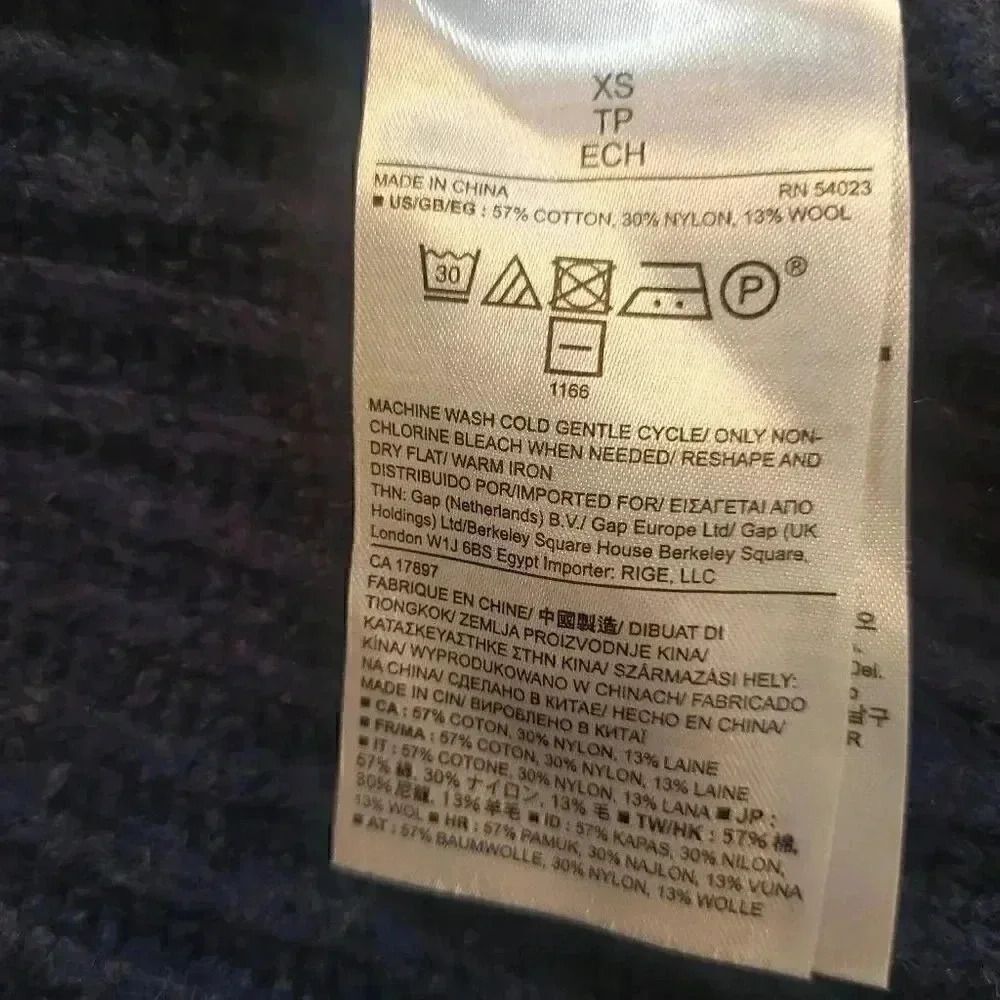 Banana Republic Women's Navy Cotton/Nylon Side Snap Sweeter - Picture 5 of 12